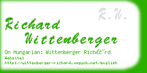 richard wittenberger business card